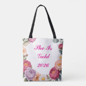 Personalized Women's Day Tote Bag Custom Name トートバッグ (裏面)