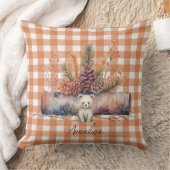 Personalized Woodland Bear Gingham Fall  クッション (ブランケット)
