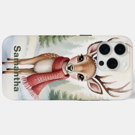 Personalized Woodland Winter, Farmhouse Xmas,      Case-Mate iPhoneケース (裏面 (横))