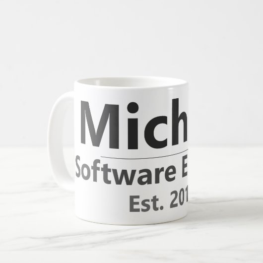 Personalized Work Mug – Custom Name & Job Title Gi コーヒーマグカップ (正面左)