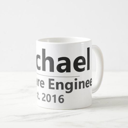 Personalized Work Mug – Custom Name & Job Title Gi コーヒーマグカップ (正面右)