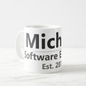 Personalized Work Mug – Custom Name & Job Title Gi コーヒーマグカップ (正面左)