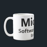 Personalized Work Mug – Custom Name & Job Title Gi コーヒーマグカップ<br><div class="desc">Add a personal touch to the workday with this clean and professional personalized mug. Designed with a modern typographic layout, this custom mug features a name, job title, and established year — creating a thoughtful and practical gift for the office or home workspace. Perfect for coworkers, professionals, or career milestones,...</div>