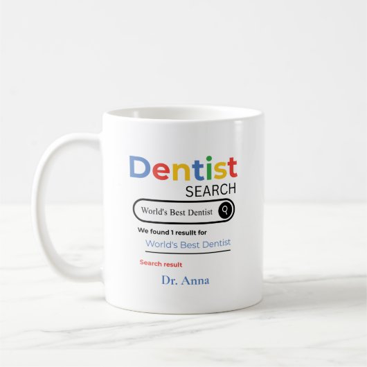 Personalized World’s Best Dentist Search Result コーヒーマグカップ (左)