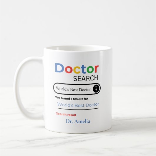 Personalized World’s Best Doctor Search Result コーヒーマグカップ (左)