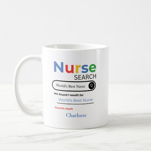 Personalized World’s Best Nurse Search Result コーヒーマグカップ (左)