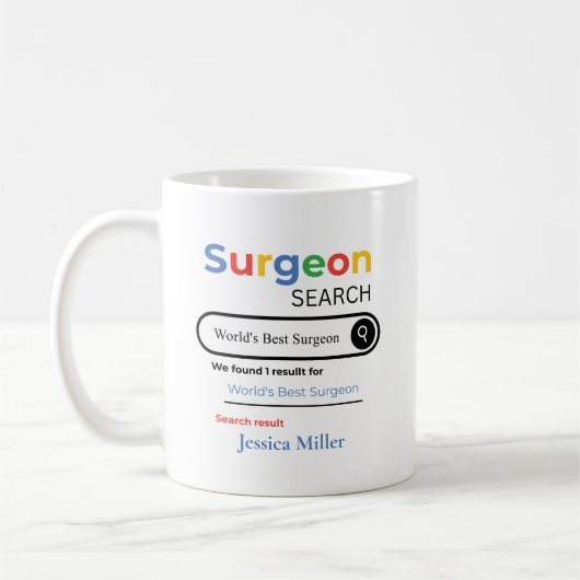 Personalized World’s Best Surgeon Search Result コーヒーマグカップ (左)