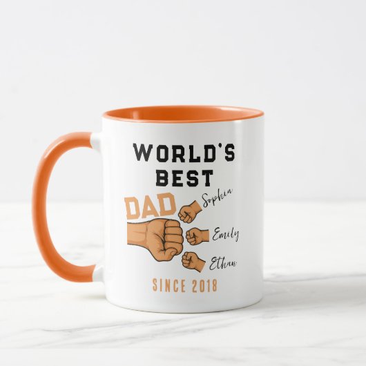 Personalized WORLD'S BEST Dad | Father’s Day マグカップ (左)