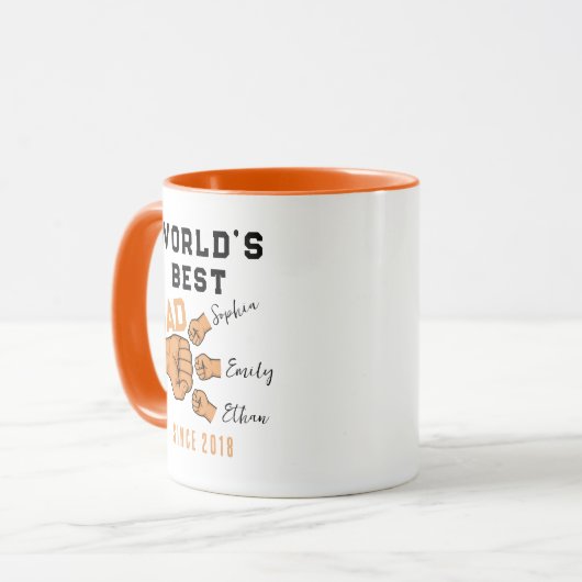 Personalized WORLD'S BEST Dad | Father’s Day マグカップ (正面左)