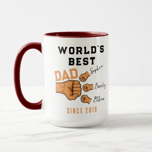 Personalized WORLD'S BEST Dad | Father’s Day マグカップ (左)