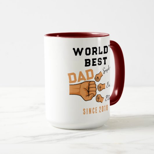 Personalized WORLD'S BEST Dad | Father’s Day マグカップ (正面右)