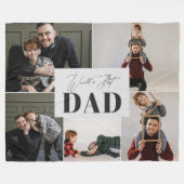 Personalized World's Best Dad Photo Collage  フリースブランケット (正面(横))