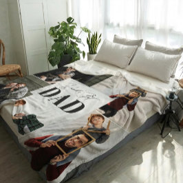 Personalized World's Best Dad Photo Collage  フリースブランケット