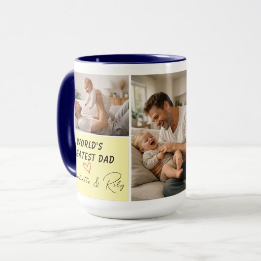 Personalized World's Greatest Dad Photo | Father’s マグカップ (正面左)