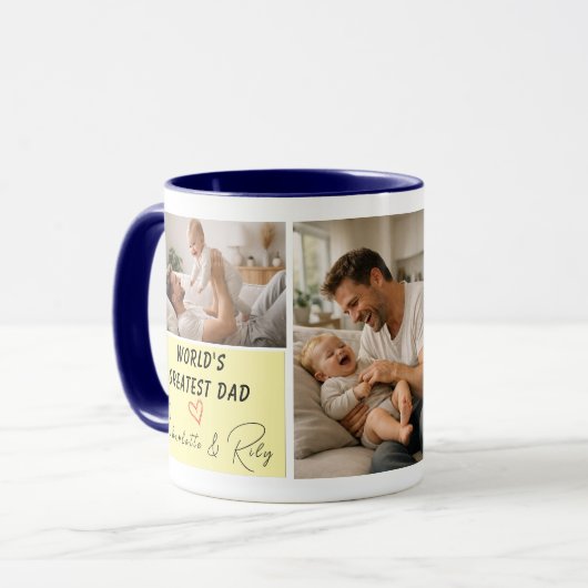 Personalized World's Greatest Dad Photo | Father’s マグカップ (正面左)