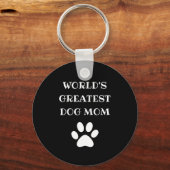 Personalized World's Greatest Dog Mom Custom Text キーホルダー (正面)