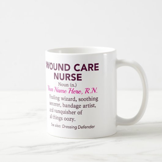 Personalized Wound Care Nurse Definition Gift コーヒーマグカップ (右)
