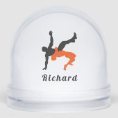 Personalized Wrestling Athlete Snow Globe Gift (正面)