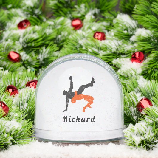 Personalized Wrestling Athlete Snow Globe Gift (クリスマス)