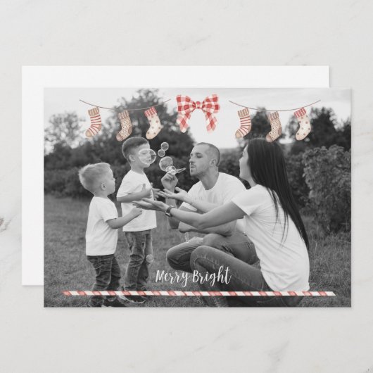 Personalized Xmas Card w/ socks 招待状 (正面/裏面)