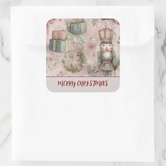 Personalized Xmas Sticker – Merry Christmas スクエアシール (バッグ)