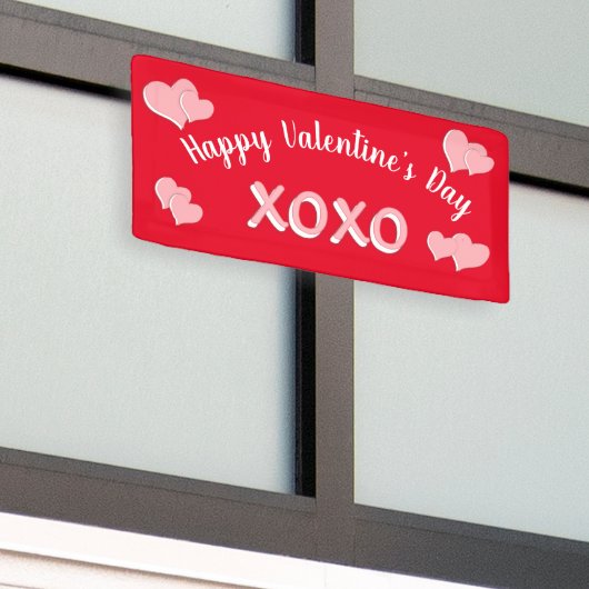 Personalized XOXO Valentine’s Day 横断幕 (ビルの外側)