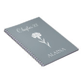 Personalized Year Carnation January Birth Flower  ノートブック (右側)