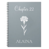 Personalized Year Carnation January Birth Flower ノートブック (正面)