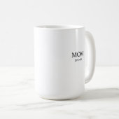 Personalized Year Established Minimalist Mom コーヒーマグカップ (正面右)