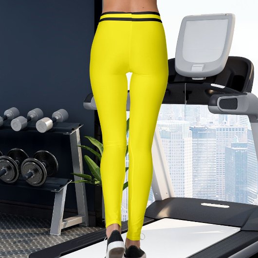 Personalized Yellow And Black Stripes Custom Name レギンス