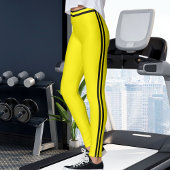 Personalized Yellow And Black Stripes Custom Name レギンス