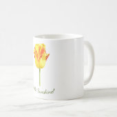 Personalized Yellow and red tulip コーヒーマグカップ (正面右)
