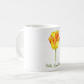 Personalized Yellow and red tulip コーヒーマグカップ (正面左)