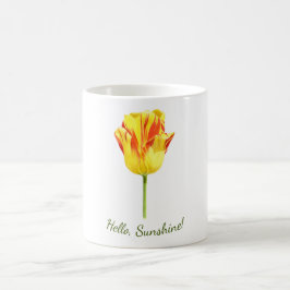Personalized Yellow and red tulip コーヒーマグカップ