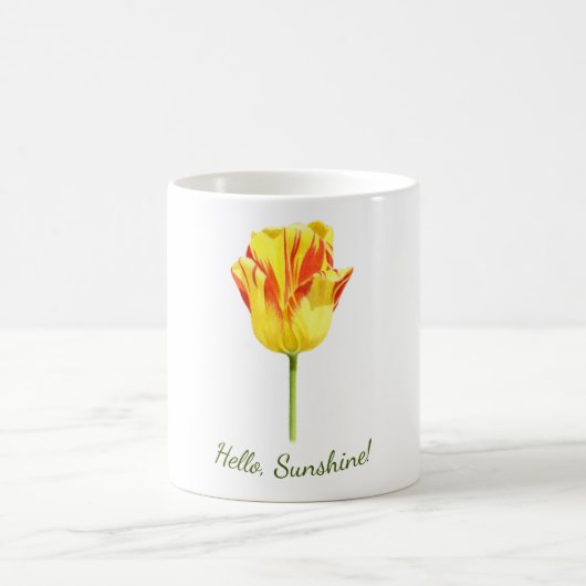 Personalized Yellow and red tulip コーヒーマグカップ (中央)