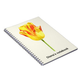 Personalized Yellow and red tulip ノートブック