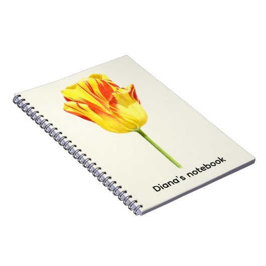 Personalized Yellow and red tulip ノートブック (右側)