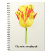 Personalized Yellow and red tulip ノートブック (正面)