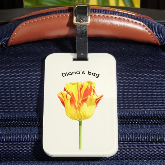 Personalized Yellow and red tulip  ラゲッジタグ (正面インサイチュ2)