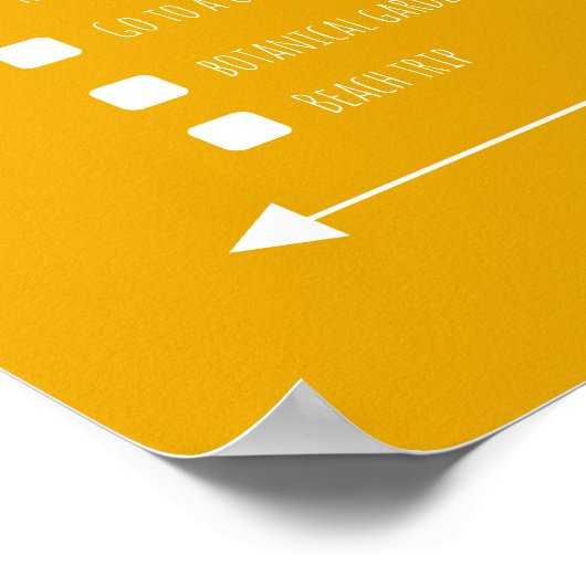 Personalized yellow couple's adventure list poster ポスター (角)