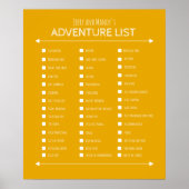Personalized yellow couple's adventure list poster ポスター (正面)