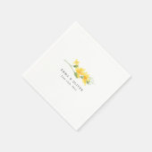Personalized Yellow Floral Rose Wedding Napkins スタンダードカクテルナプキン (角)