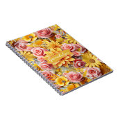 Personalized Yellow Flowers spiral bound ノートブック (右側)