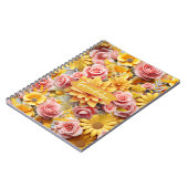 Personalized Yellow Flowers spiral bound ノートブック (左側)