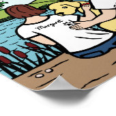 Personalized Yellow Labrador Family Brown S ポスター (角)