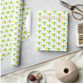 Personalized Yellow Lemons Teal  カード