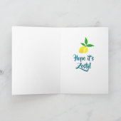 Personalized Yellow Lemons Teal  カード (内部)
