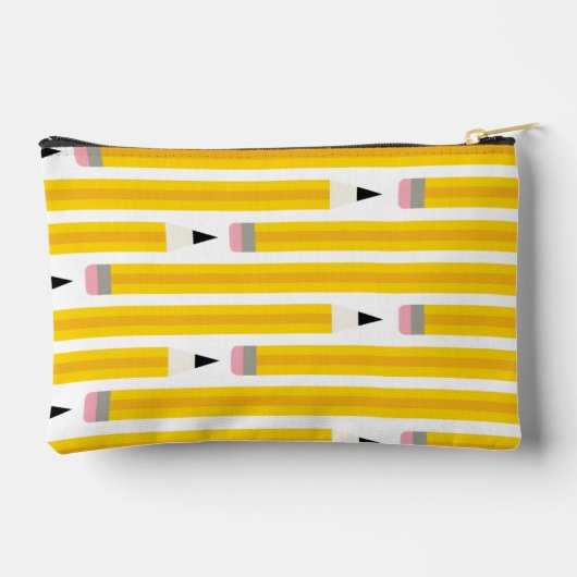 Personalized Yellow Pencil アクセサリーポーチ (裏面)