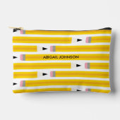 Personalized Yellow Pencil アクセサリーポーチ (正面)