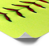 Personalized yellow softball ball ポスター (角)